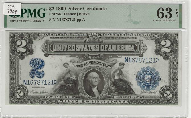 FR. 256 - 1899 $2 Silver Certificate PMG 63EPQ for Sale