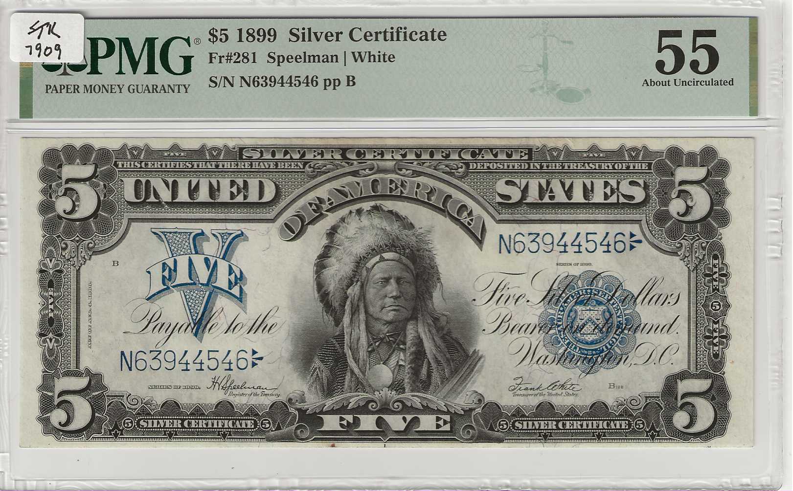 FR. 0281 1899 $5 Silver Certificate PMG 55 | Rare Coins