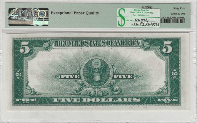 FR. 0282 - 1923 $5 Silver Certificate PMG 65EPQ - Image 2