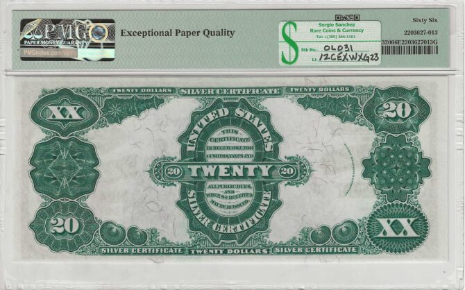 FR. 0320 - 1891 $20 Silver Certificate PMG 66EPQ - Image 2