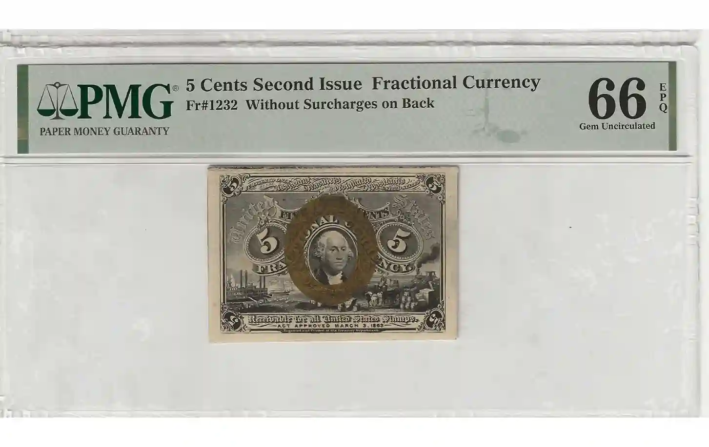 FR. 1232 - 5 Cents Second Issue Fractional Currency