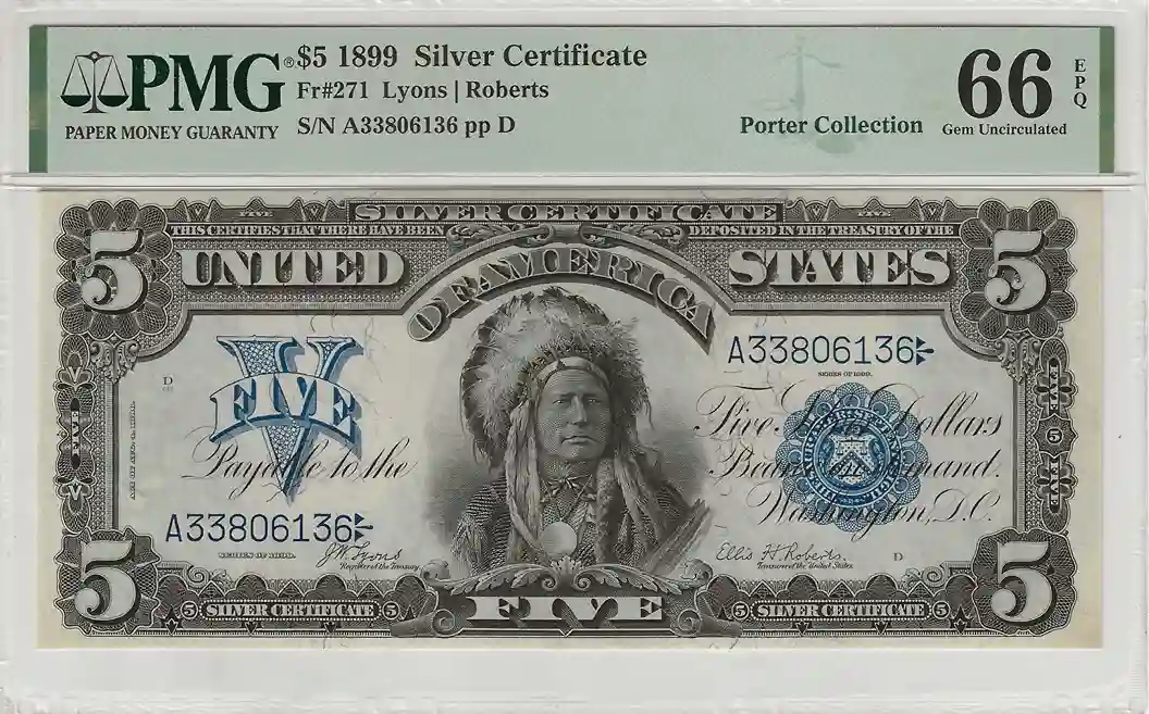 1899 $5 Silver Certificate PMG