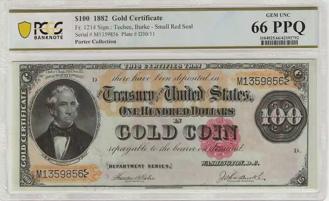 $100 Gold Certificate PCGS 66 PPQ