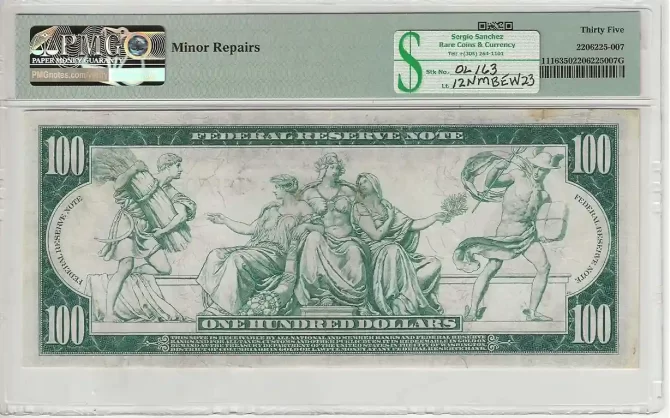 FR. 01116 – 1914 $100 Federal Reserve Note Minneapolis PMG 35