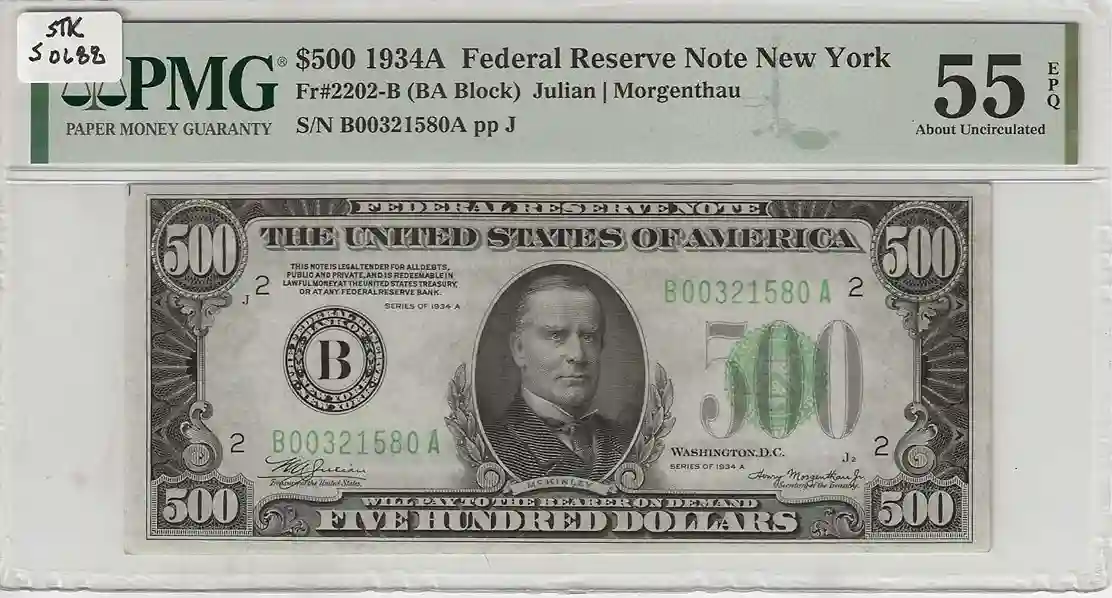 1934A $500 Federal Reserve Note New York