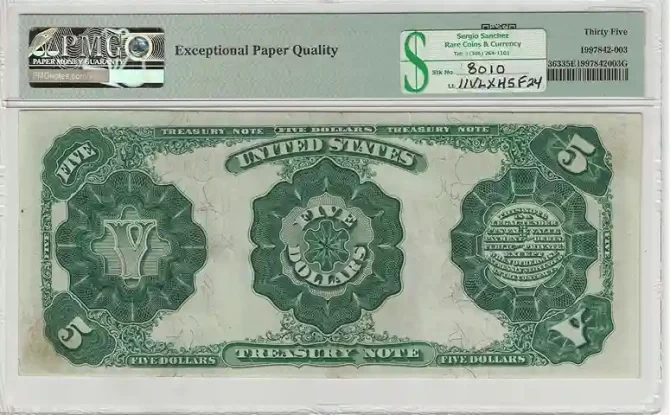 FR. 363 - $5 1891 Treasury Note PMG 35 EPQ