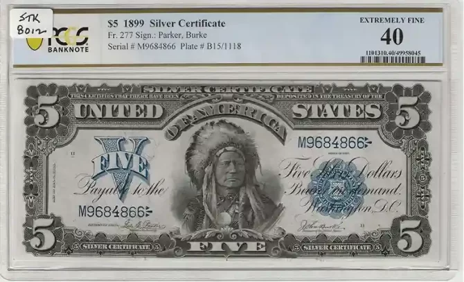 FR. 277 - $5 1899 Silver Certificate PCGS 40