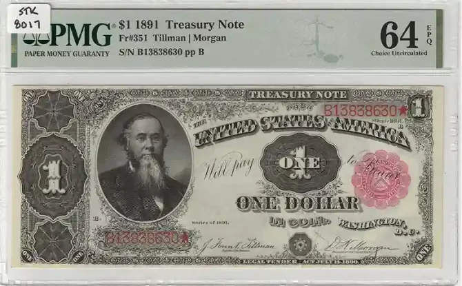 FR. 351 - $1 1891 Treasury Note PMG 64 EPQ