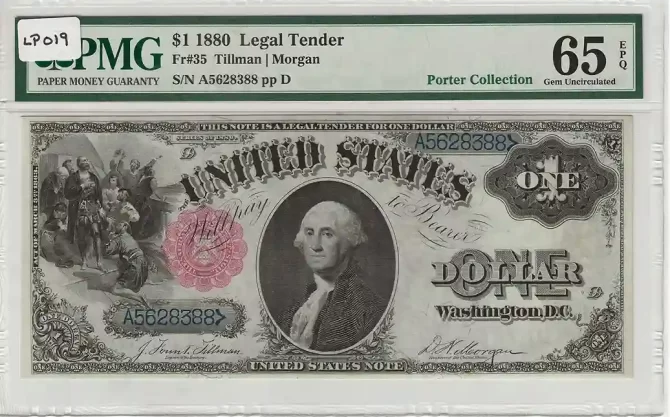 FR. 35 - 1880 $1 Legal Tender Note PMG 65 | Graded Currency