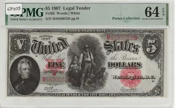 1907 $5 Legal Tender