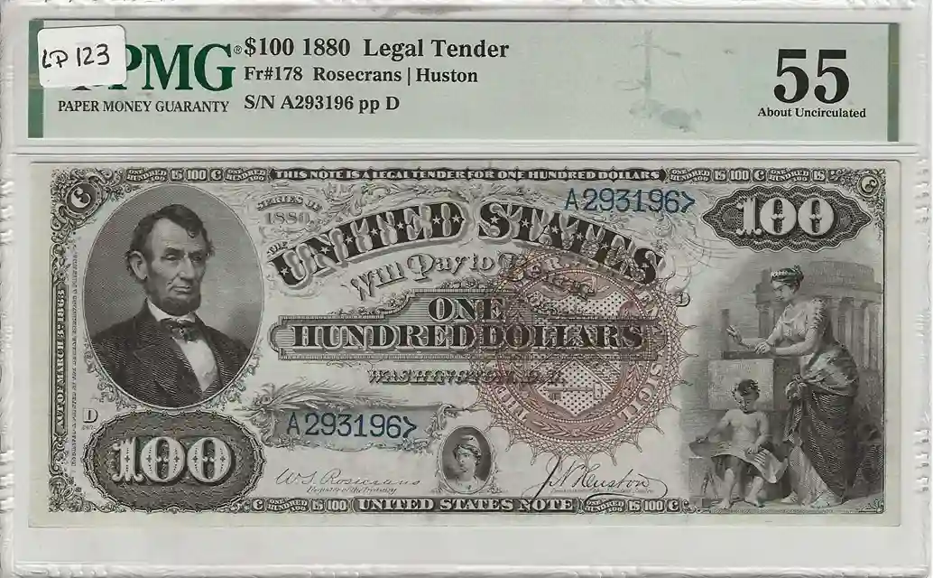 FR. 178 - 1880 $100 Legal Tender PMG 55