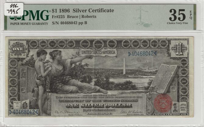 FR. 225 - 1896 $1 Silver Certificate PMG 35EPQ - CVF