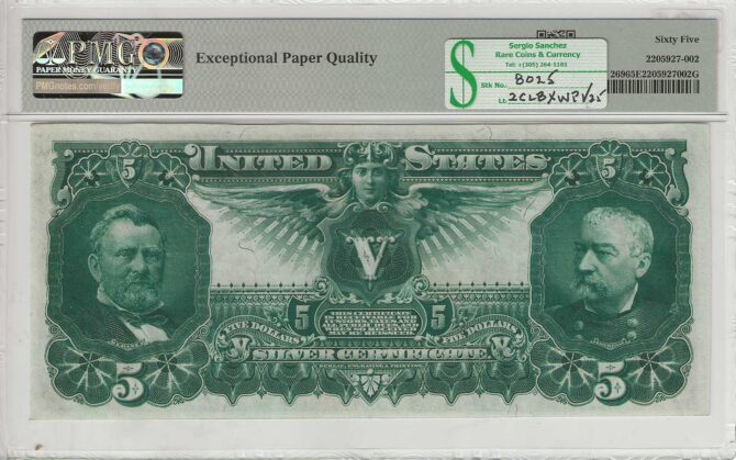 FR. 0269 - $5 Silver Certificate 1896 PMG 65EPQ - Image 2