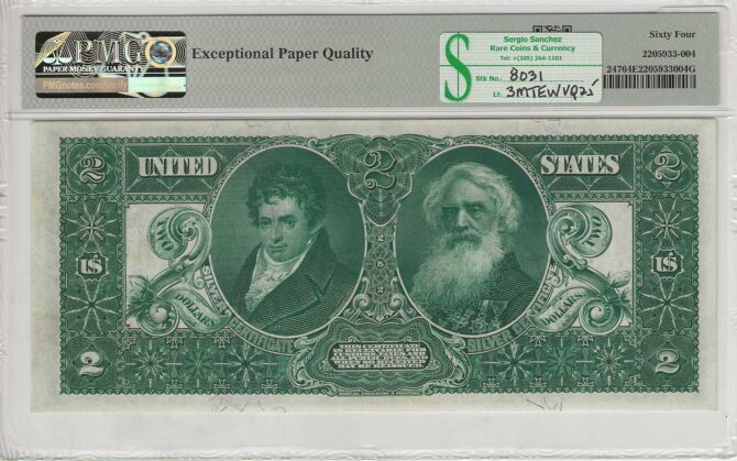 FR. 0247 - 1896  $2  Silver Certificate PMG 64EPQ - Image 2