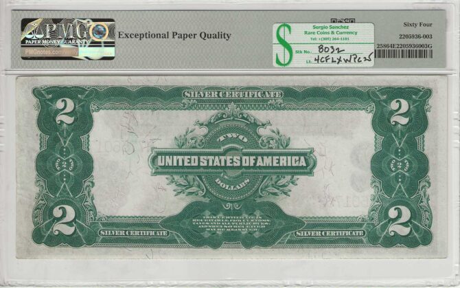 FR. 258 - 1899 $2 Silver Certificate PMG 64EPQ - Image 2