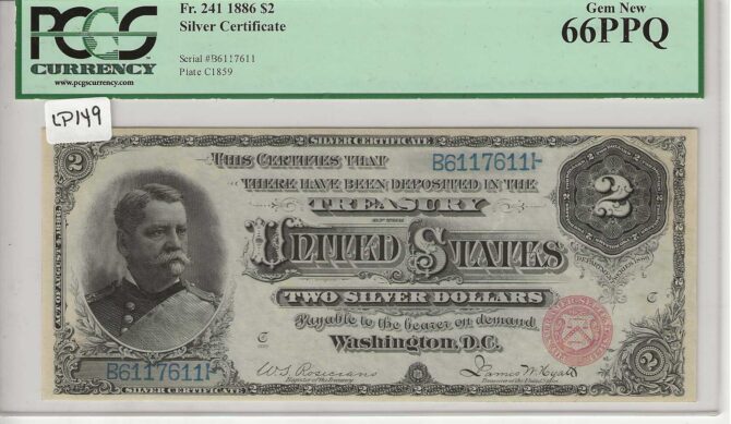 FR. 241 - 1886 $2 Silver Certificate PCGS 66PPQ -  GCU
