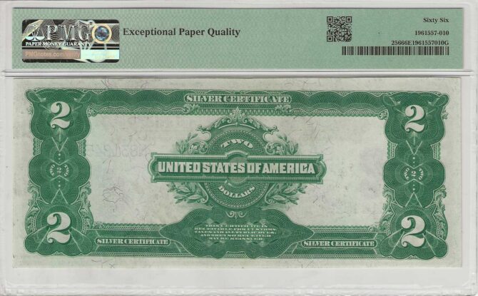 FR. 256 -1899 $2 Silver Certificate PMG 66EPQ - Image 2