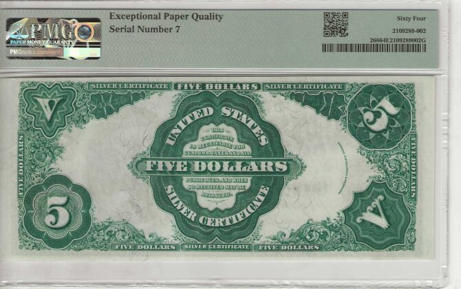 FR. 266 - 1891 $5 Silver Certificate PMG 64EPQ - Image 2