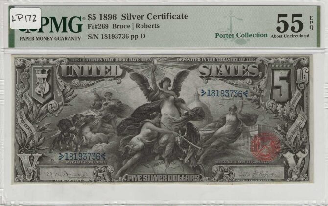 FR. 0269 - $5 Silver Certificate 1896 PMG 55EPQ