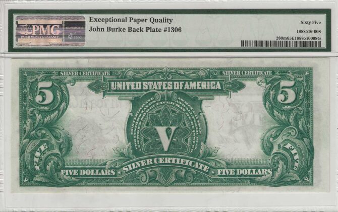 FR. 280m $5 Silver Certificate 1899 PMG 65EPQ - Image 2